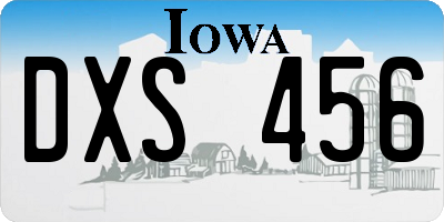 IA license plate DXS456