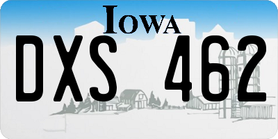 IA license plate DXS462
