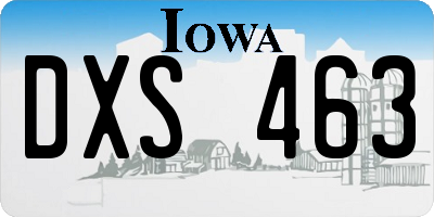 IA license plate DXS463