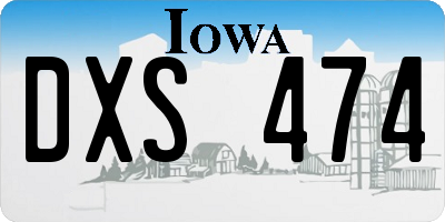 IA license plate DXS474