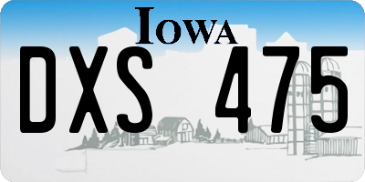 IA license plate DXS475