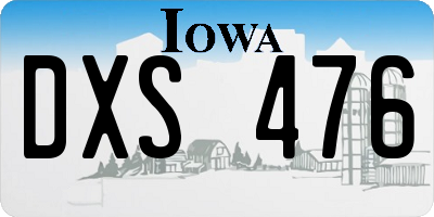 IA license plate DXS476