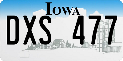 IA license plate DXS477