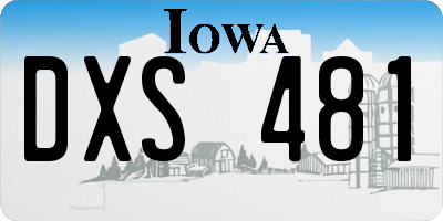 IA license plate DXS481