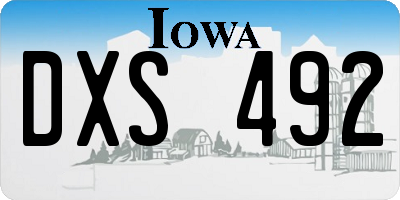 IA license plate DXS492