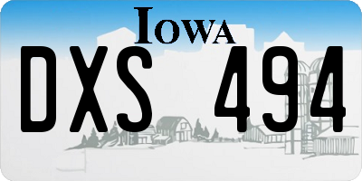 IA license plate DXS494