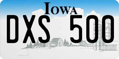 IA license plate DXS500