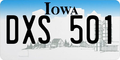 IA license plate DXS501