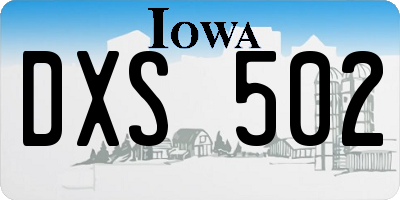 IA license plate DXS502