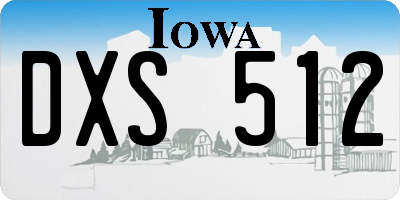 IA license plate DXS512