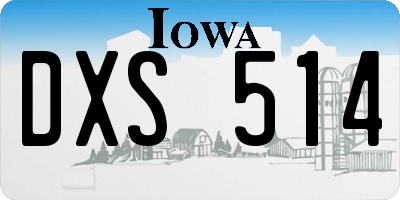IA license plate DXS514