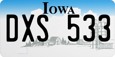 IA license plate DXS533