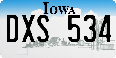 IA license plate DXS534