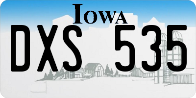 IA license plate DXS535