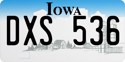 IA license plate DXS536