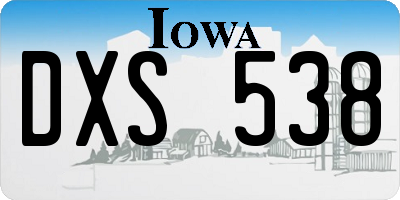 IA license plate DXS538