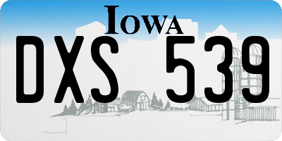 IA license plate DXS539