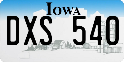 IA license plate DXS540