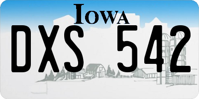 IA license plate DXS542