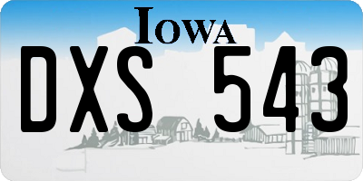 IA license plate DXS543