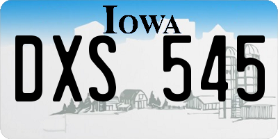 IA license plate DXS545