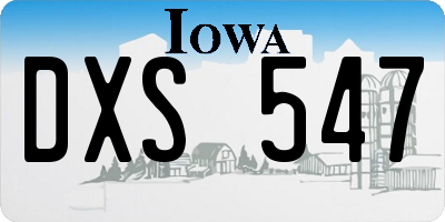 IA license plate DXS547