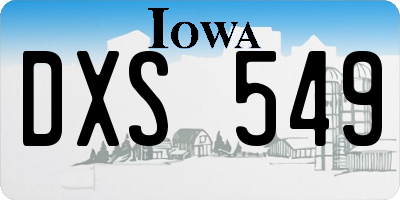 IA license plate DXS549