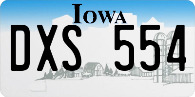 IA license plate DXS554