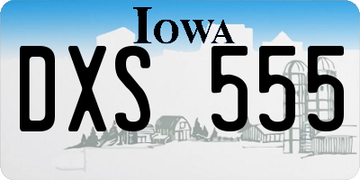 IA license plate DXS555