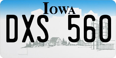 IA license plate DXS560
