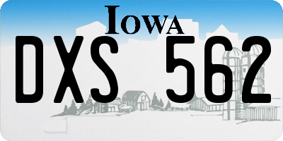 IA license plate DXS562