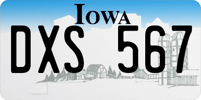 IA license plate DXS567