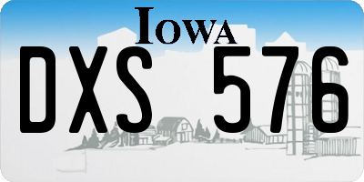 IA license plate DXS576