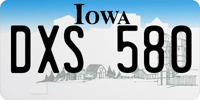 IA license plate DXS580