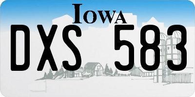 IA license plate DXS583