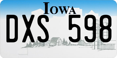 IA license plate DXS598