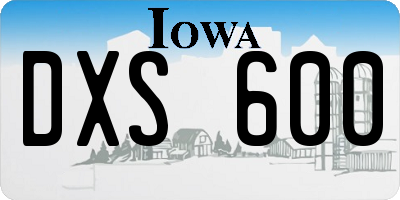 IA license plate DXS600