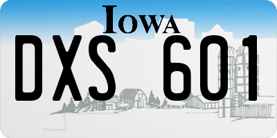 IA license plate DXS601