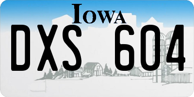 IA license plate DXS604