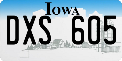 IA license plate DXS605