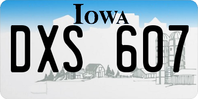 IA license plate DXS607