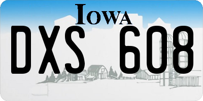IA license plate DXS608