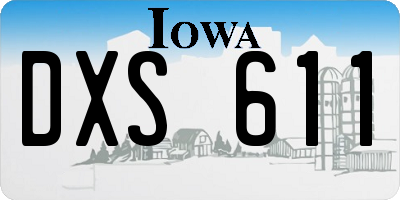 IA license plate DXS611