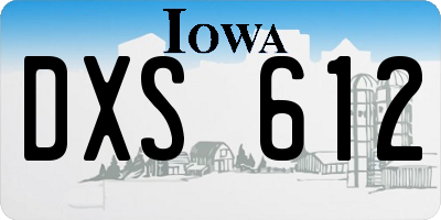 IA license plate DXS612