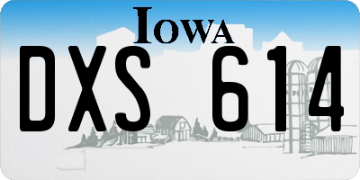 IA license plate DXS614