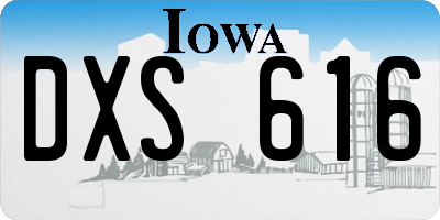 IA license plate DXS616