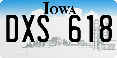 IA license plate DXS618