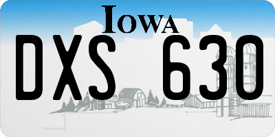 IA license plate DXS630