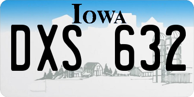 IA license plate DXS632