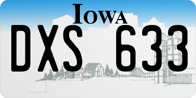 IA license plate DXS633